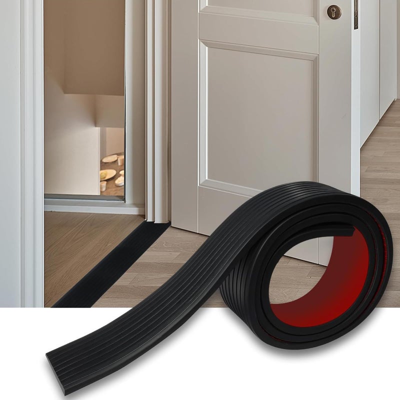 SDLDEER Threshold Ramps, 5cm x 1cm x 2 m Self-Adhesive Threshold Transition Strip, Non-Slip Rubber Ramp for Sweeping Robot Bathroom Doorway - Image 1
